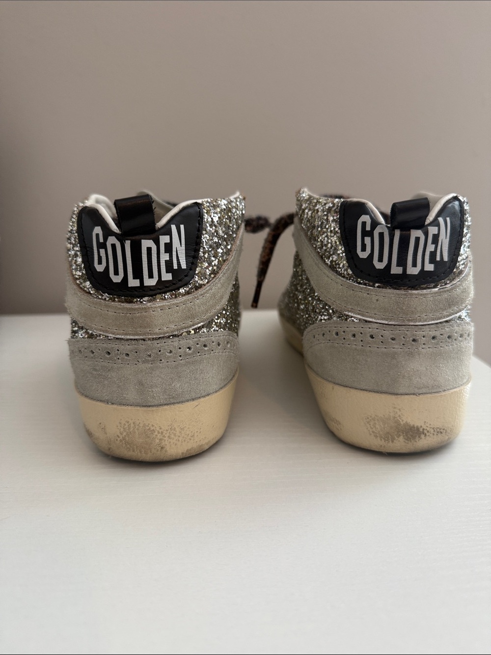 Golden Goose Mid Star Classic Double Wave Sneakers - Platinum Grey Silver Black - Picture 7 of 11
